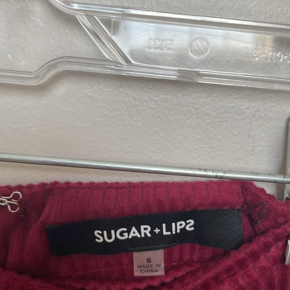 SUGAR + LIPS Mini Corduroy Skirt Burgundy Size S - Picture 8 of 10